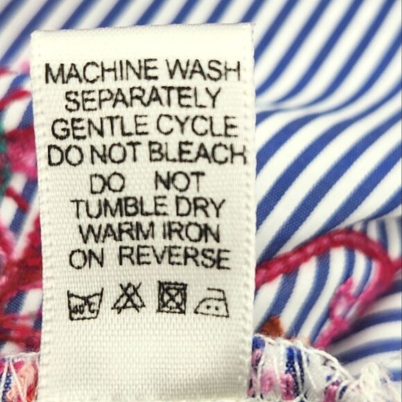 Magic Skirt Women Size Medium Floral Embroidered Stripes Knee Length Boho Hippie - Picture 11 of 11